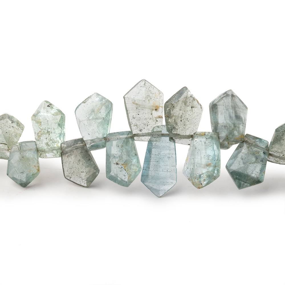 8x6-14x7mm Moss Aquamarine Faceted Fancy Shape Beads 8 inch 42 pcs