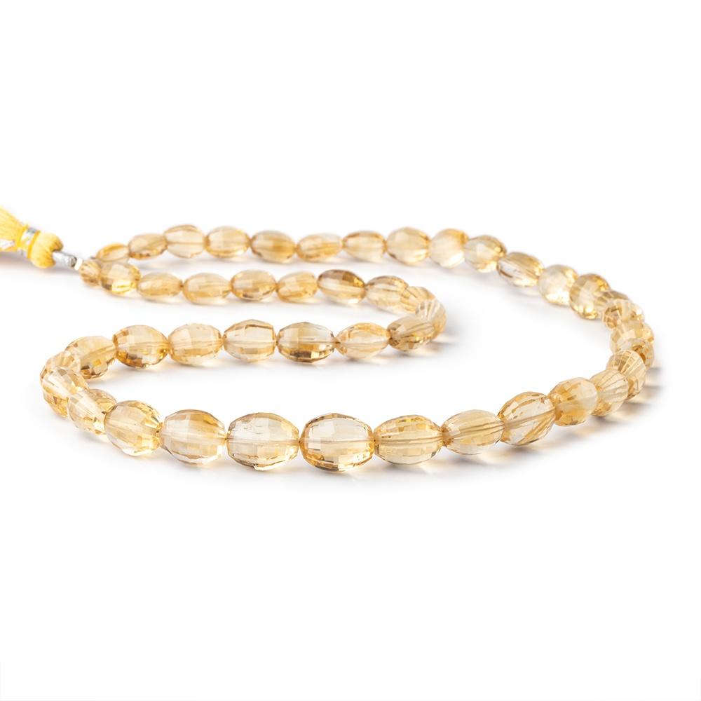 8x6-16x9mm Citrine Checkerboard Faceted Oval Beads 18 inch 46 beads