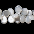 10x12-10x14mm Ceylon White Moonstone plain pear beads 18 inch 110 pieces