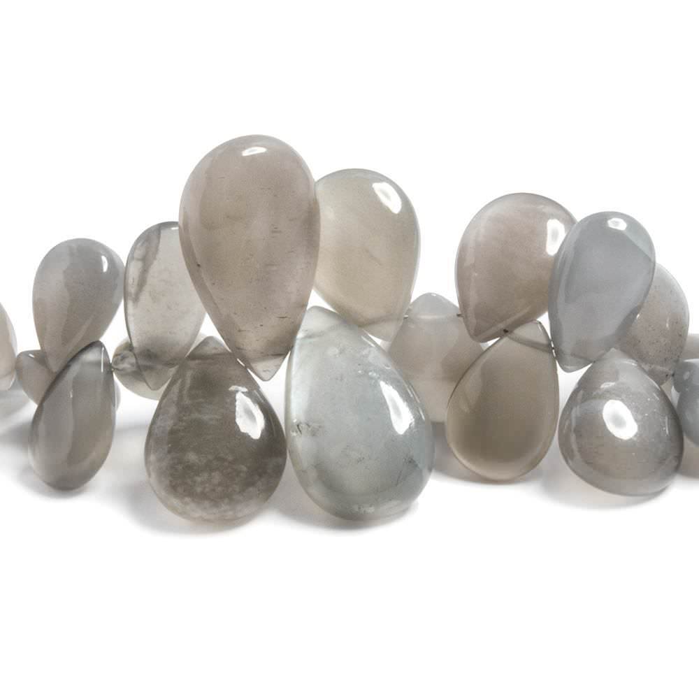 8x6-24x14mm Platinum Moonstone plain pears 8.5 inches 52 beads