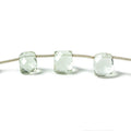 8x6-10x8mm Prasiolite Top Drilled Faceted Cushion Beads 8 inch 14 pieces