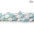 8x6mm Multi Color Beryl Plain Oval 15.5 inch 50 Beads 1mm Drill Hole