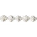 8x6mm Sterling Silver Plated Copper Square Bead Cap 8 inch 38 pcs