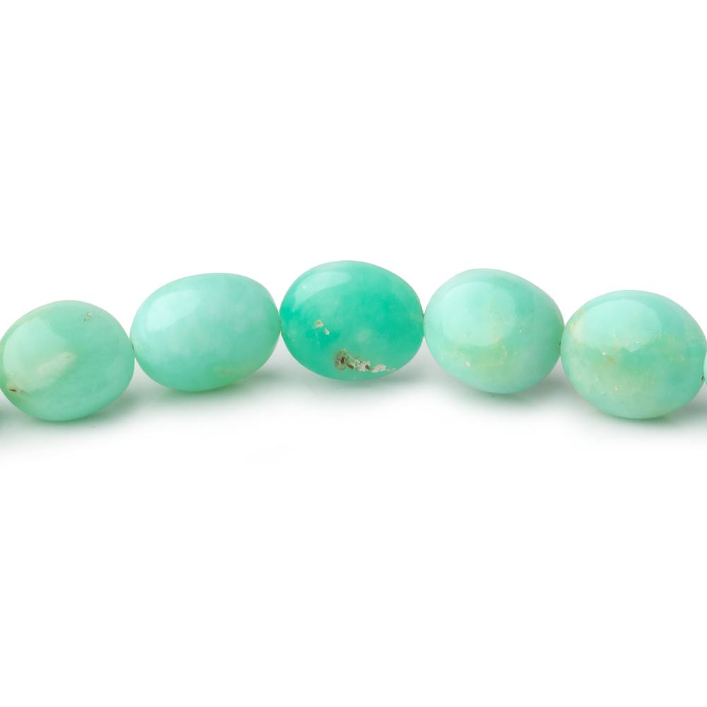 8x7-10x8mm Tanzanian Green Opal Plain Oval Beads 17.75 inch 48 pieces