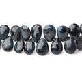 8x7-11x7mm Hawk's Eye Faceted Pear Beads 8 inch 54 pieces