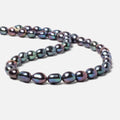 8x7-11x8mm Peacock straight drill Oval Freshwater Pearls 15 inch 36 pieces AA