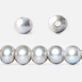 8x7-9x7mm Rose' Dark Silver 2.5mm Large Hole Off Round Pearl 16 inch 55 pieces