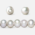 8x7-9x7mm Very Pink Silver 2.5mm Large Hole Off Round Pearl 16 inch 55 pieces