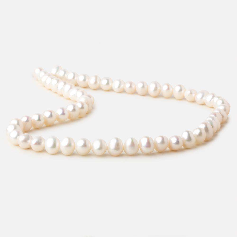 8x7mm Off White side drilled Baroque freshwater pearls 15.5 inch 55 pieces A