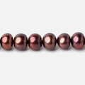 8x7mm Raspberry Chocolate Off Round Freshwater Pearls 15 inch 52 pieces