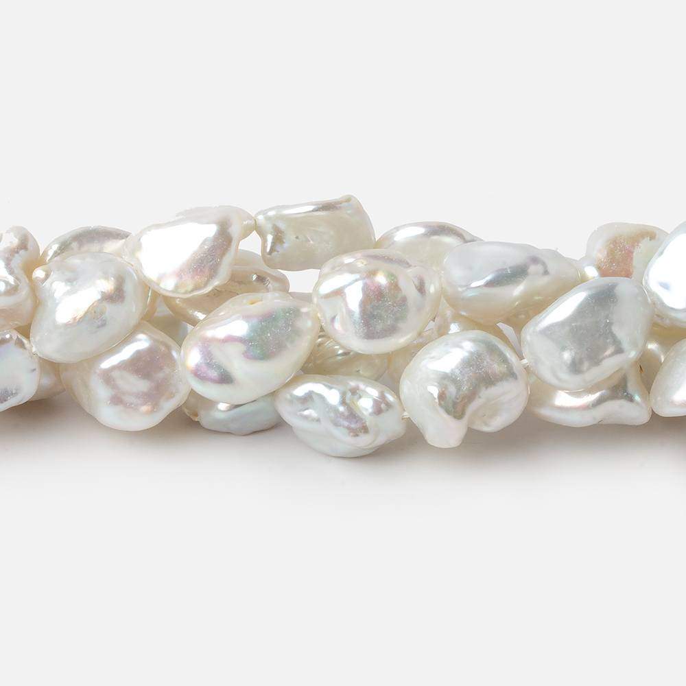 8x7x5-10x8x6mm White Straight Drilled Keshi Freshwater Pearls 16 inch 46 pieces