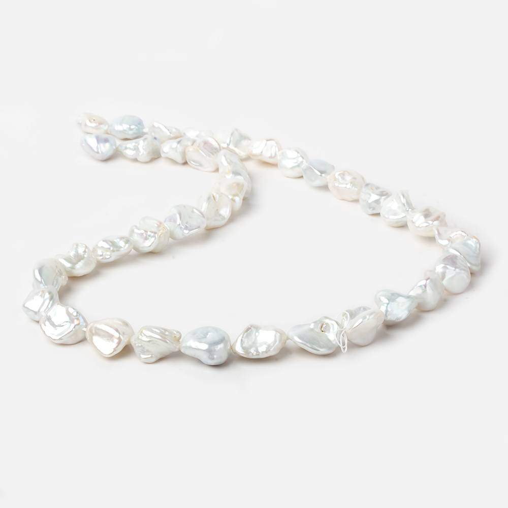 8x7x5-10x8x6mm White Straight Drilled Keshi Freshwater Pearls 16 inch 46 pieces