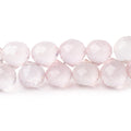 8x8-11x11mm Rose Quartz Faceted Candy Kiss 8 inch 40 Beads