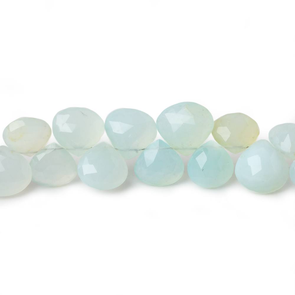 8x8-11x12mm Multi Color Peruvian Opal faceted heart beads 8 inch 42 pieces