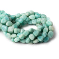 8x8-12x8mm Matte Amazonite tumbled plain nuggets 13 inch 27 beads A