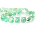 8x8-9x9mm Chrysoprase Side Drilled Faceted Pillow Beads 13.5 inch 32 pieces