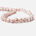 8x8.5-9x10.5mm Bridal Peach Baroque 2.5mm large hole Pearls 15 in. 48 pcs