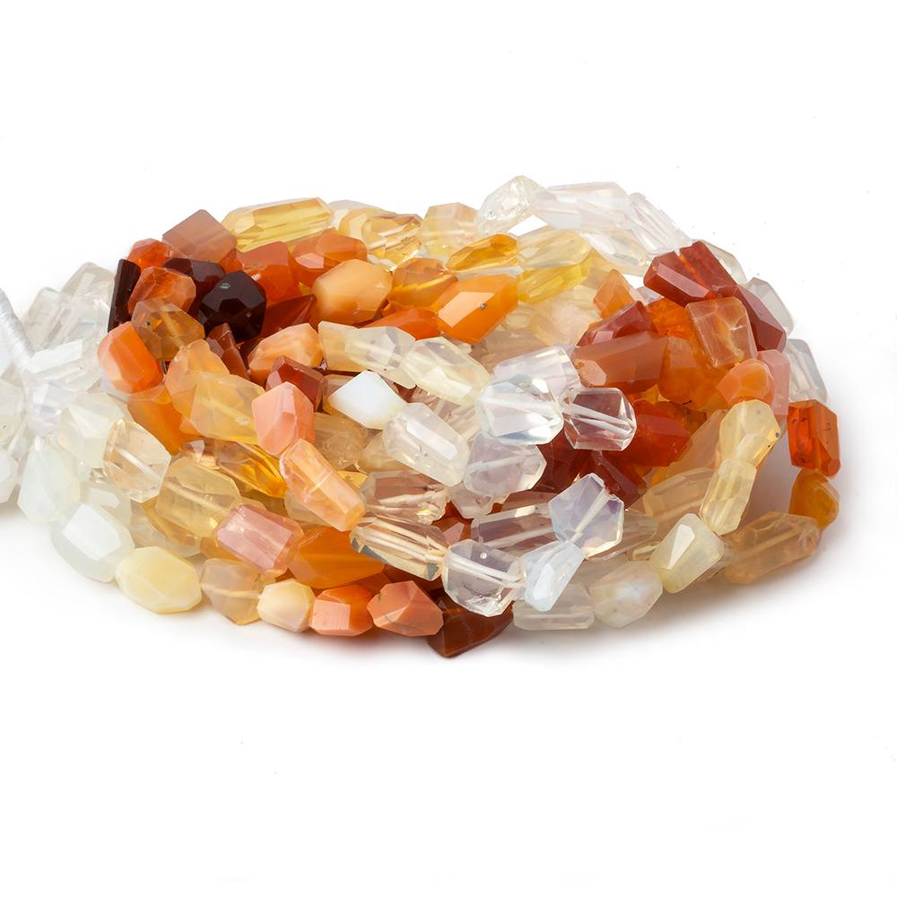 8x8x5-12x8x7mm Multi Color Fire Opal faceted nugget beads 16 inch 40 pieces A