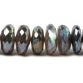 9-10.5mm Mystic Labradorite faceted rondelle beads 14 inch 57 pieces