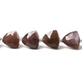 10mm Chocolate Moonstone faceted trillion beads 8 inch 18 pieces