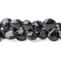 9-10mm Hawk's Eye Faceted Heart Beads 7.5 inch 42 pieces