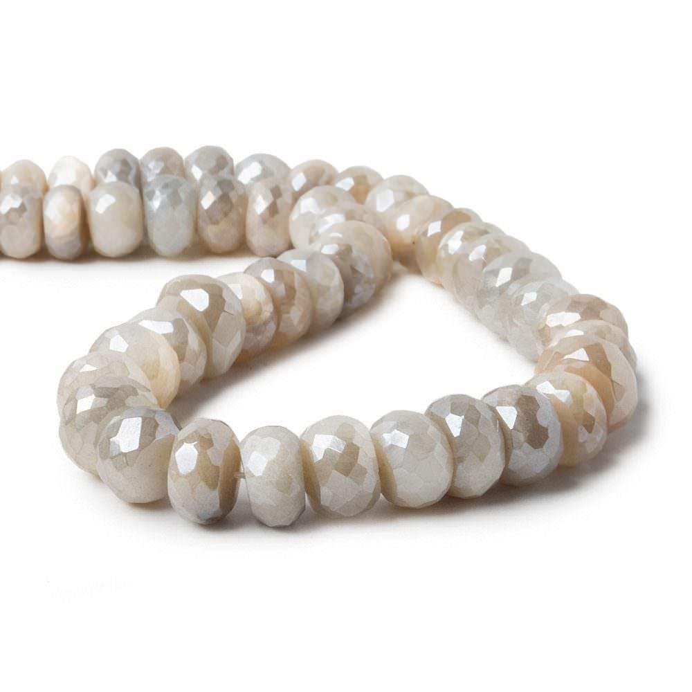 9-10mm Mystic Moonstone faceted rondelle beads 13 inch 52 pieces A