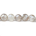 9-10mm Mystic Light Platinum Moonstone faceted coins 14 inch 31 beads