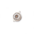 9-10mm Silver Leafed Solar Quartz Slice Connector 1 focal