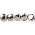 9-10mm White Pyrite Faceted Coin Beads 8 inch 20 pieces