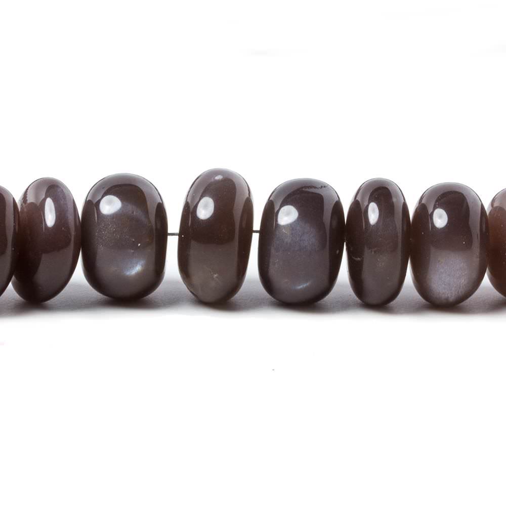 9-12.5mm Chocolate Moonstone plain rondelle beads 16 inch 61 pieces