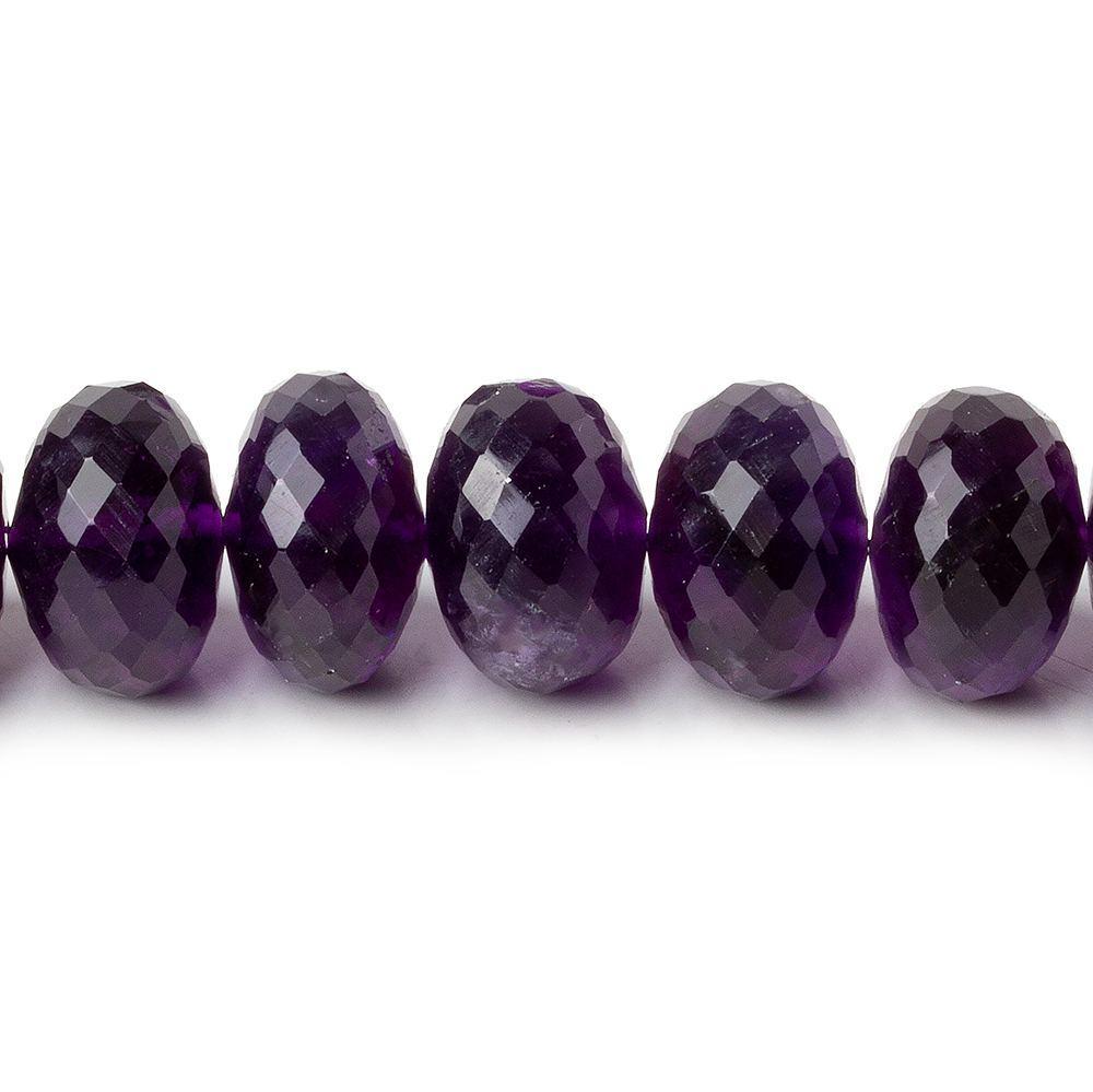 9-12mm Amethyst faceted rondelle Beads 16 inch 57 pieces AAA Grade