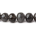 9-12mm Black Tourmalinated Quartz Plain Rondelles 16 inch 51 pieces