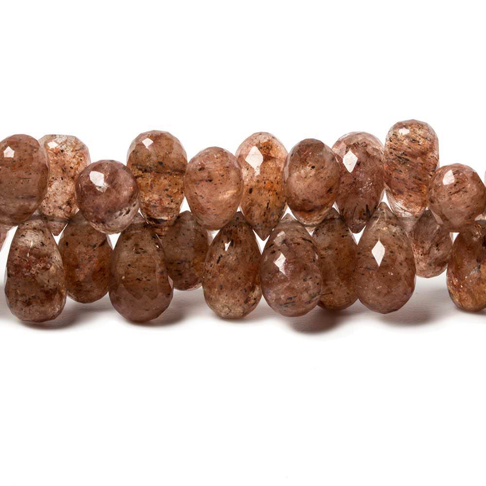 9-12mm Mossy Rutilated Quartz Beads Tear Drop Briolette 7.85 inch 76 pieces