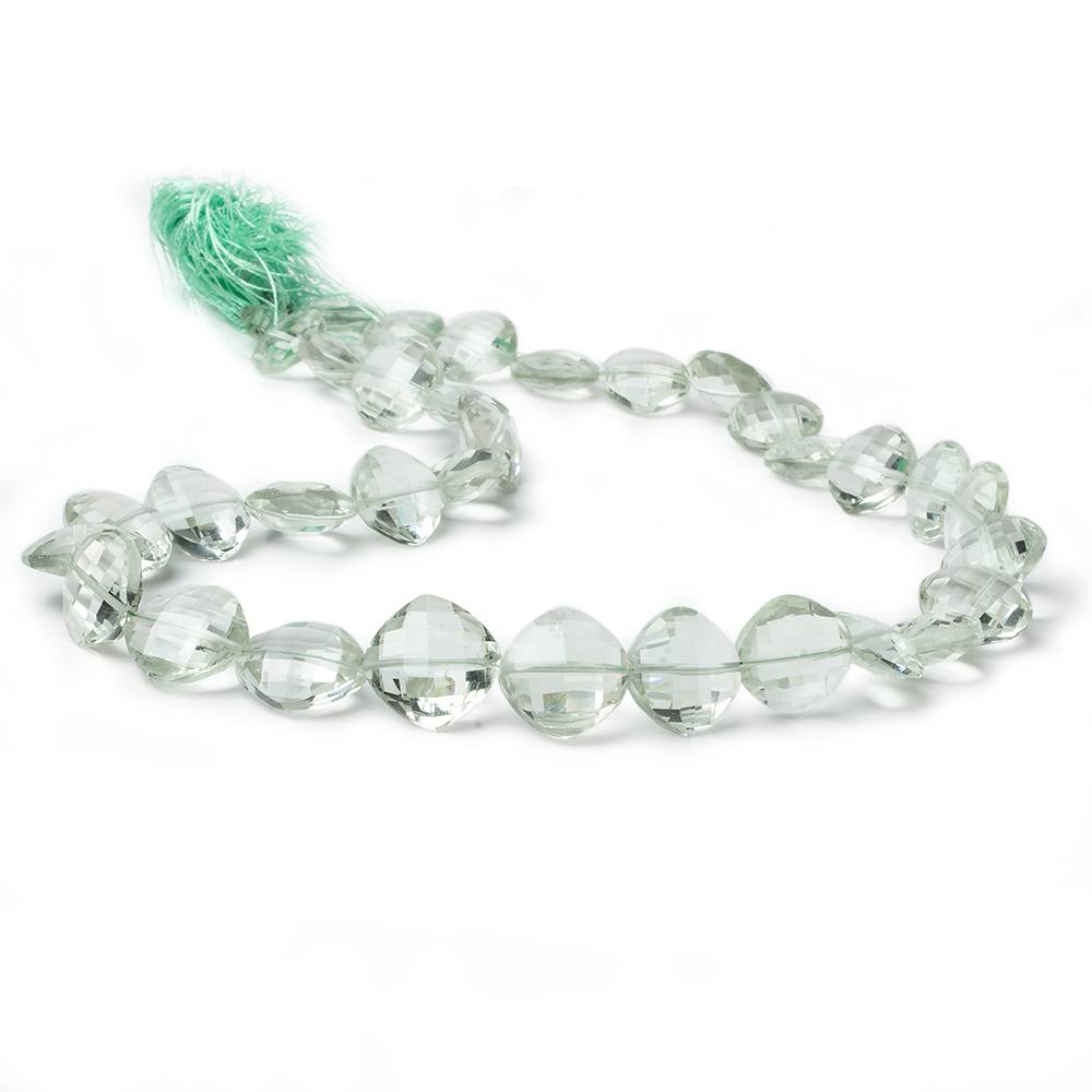 9-13mm Prasiolite corner drilled faceted pillow 17 inch 34 Beads AAA