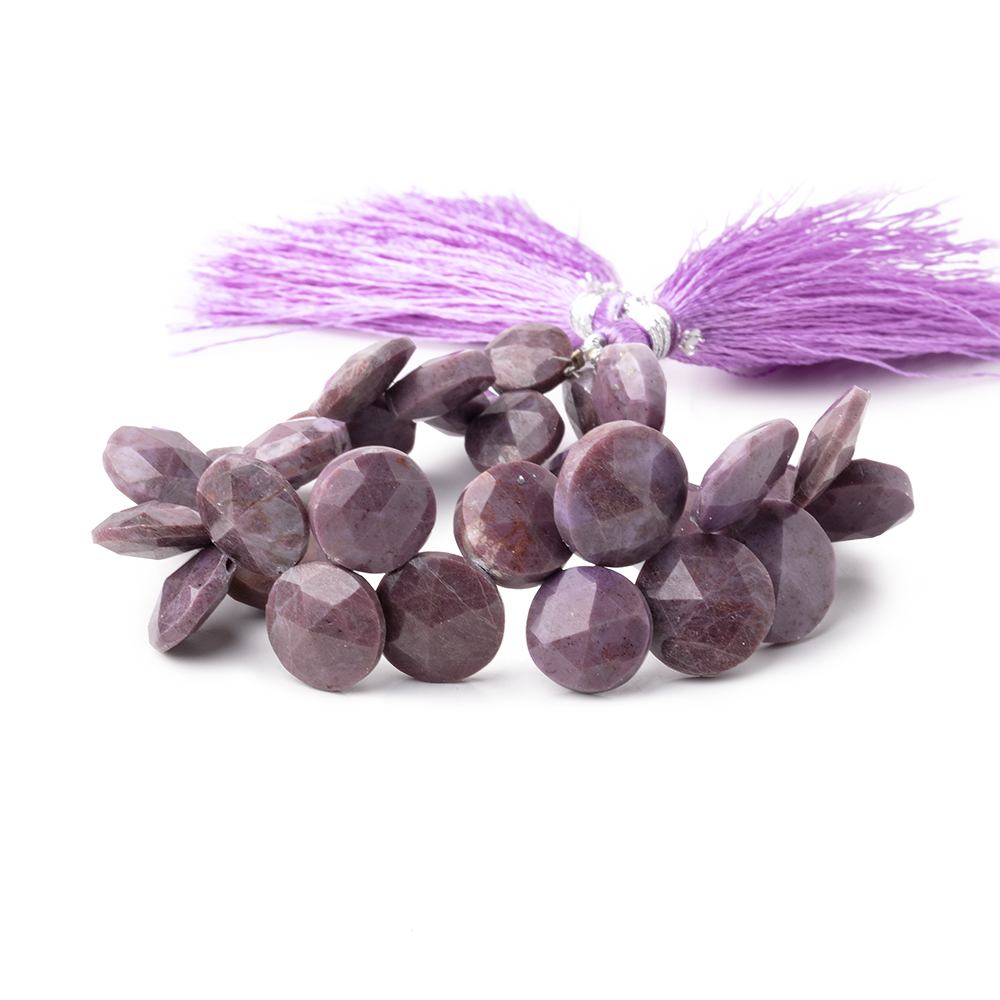 9-13mm Turkish Purple Jade Faceted Coin Beads 7 inch 31 pieces
