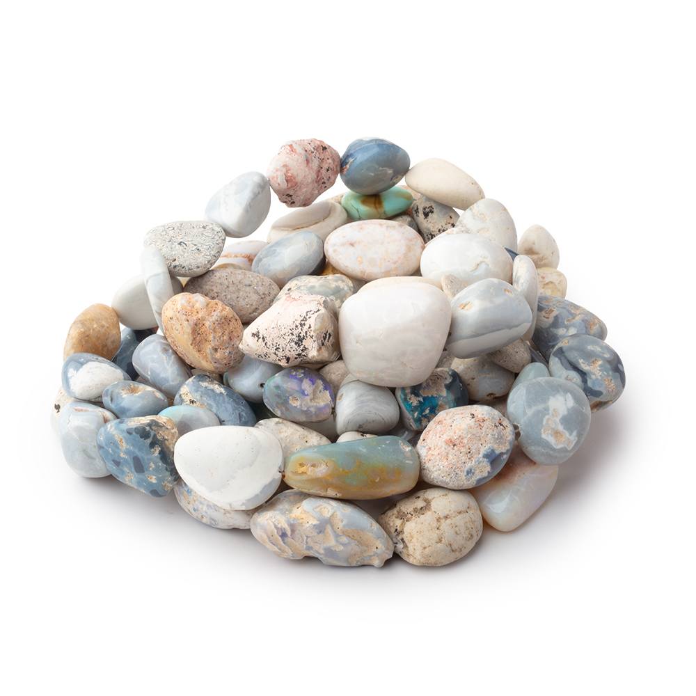 9-17mm Australian Boulder Opal plain nugget Beads 18 inch 33 pieces