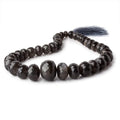 9-22mm Platinum Grey Moonstone Faceted Rondelles 16 inch 39 beads AAA