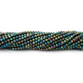 2mm Metallic Green Black Spinel Micro Faceted Rounds 13 inch 183 beads