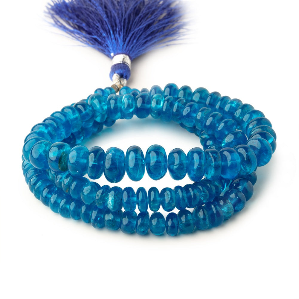 4-8.5mm Neon Apatite plain rondelle beads 18 inch 131 pieces