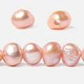9.5-10.5mm Orangy Pink Baroque Side Drill 2.5mm large hole Pearl 48 pcs