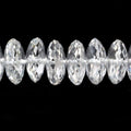 9.5-10mm Crystal Quartz German Faceted Rondelle Necklace 14kt Gold Clasp 17 inch AAA