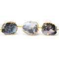 15x12-16x13mm Gold Leafed Dendritic Opal slice strand 8 inch 10 pieces