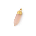23x6mm Gold Leafed Rose Chalcedony Spike Pendants 1 piece
