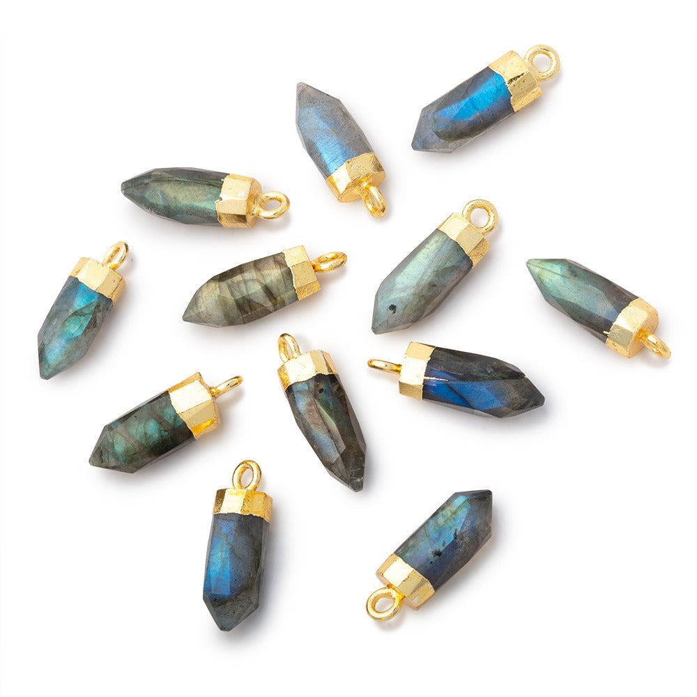 14-16mm Gold Leafed Labradorite Spike Pendant 1 piece