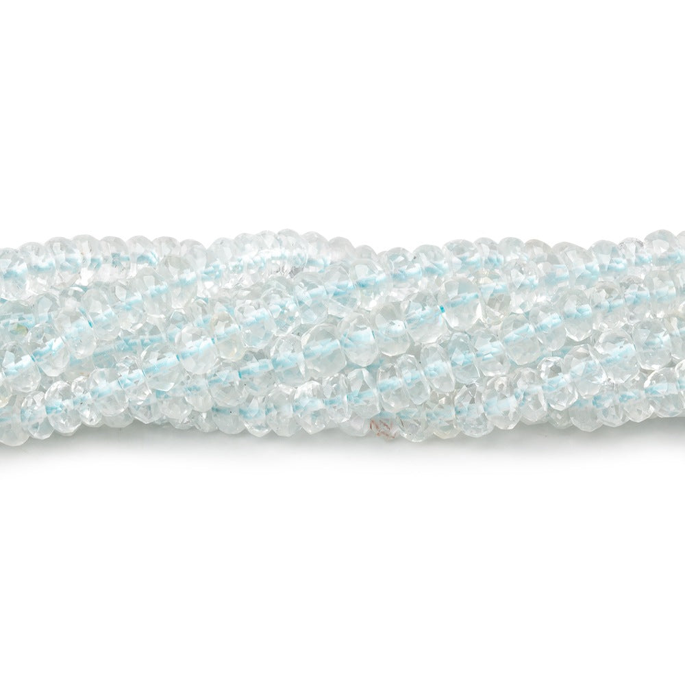 3.5-4mm Sky Blue Topaz Faceted Rondelle Beads 14.5 inch 172 beads