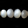 9mm - 16.5mm Sage Moonstone faceted rondelles 16 inch 47 beads A