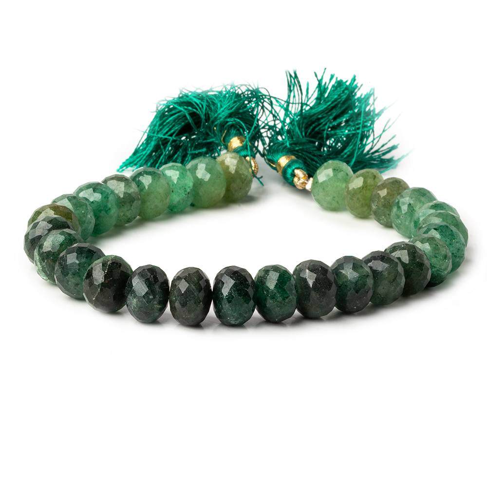 9mm Aventurine Faceted Rondelle Beads 8 inch 29 pieces