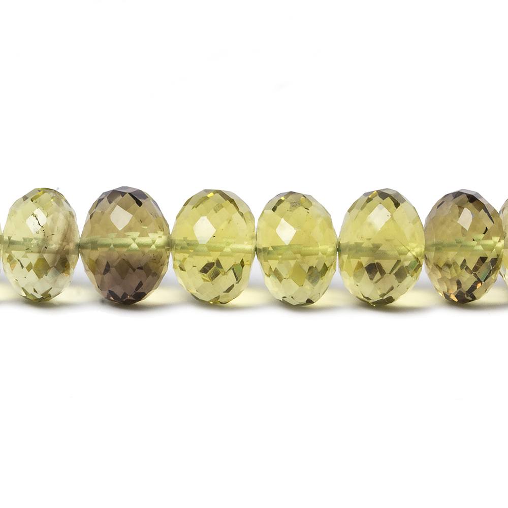 9-10mm BiColored Quartz faceted rondelle beads 15 inch 58 pieces AAA