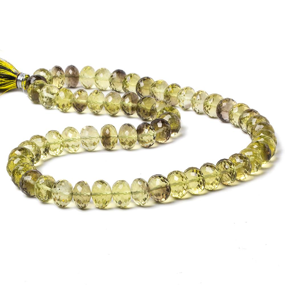 9-10mm BiColored Quartz faceted rondelle beads 15 inch 58 pieces AAA