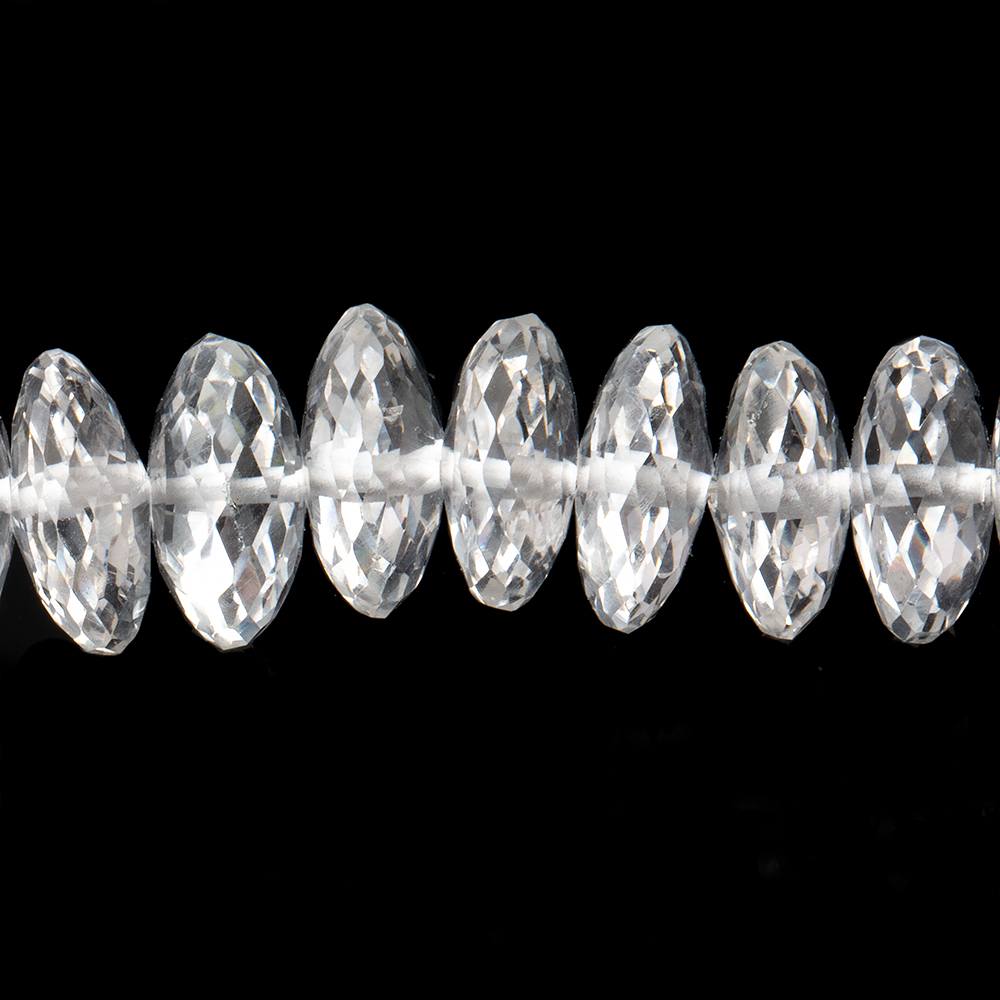 9mm Crystal Quartz German Faceted Rondelle Beads 16 inch 99 pieces